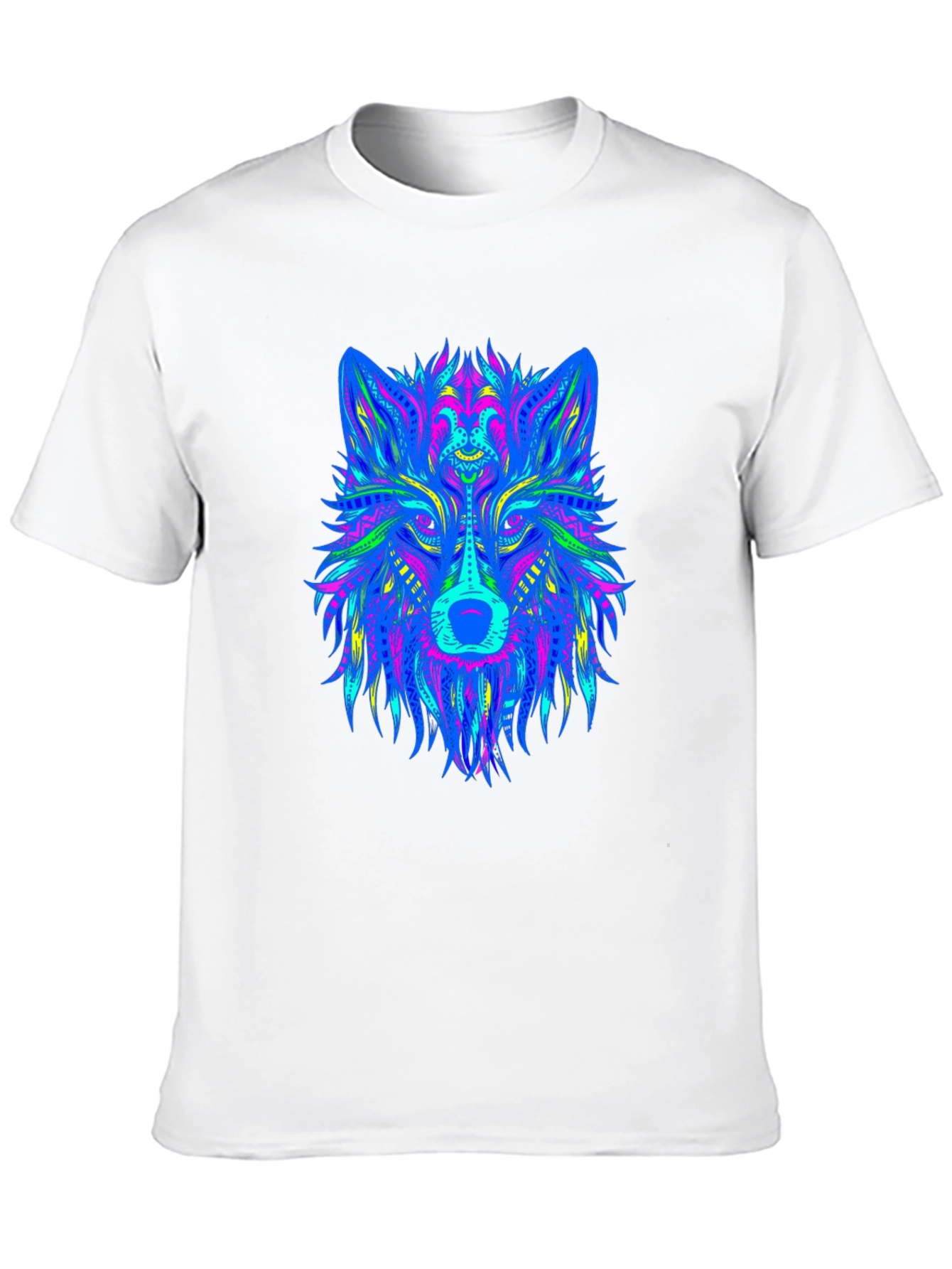 Neon Wolf Graphic Black T-Shirt