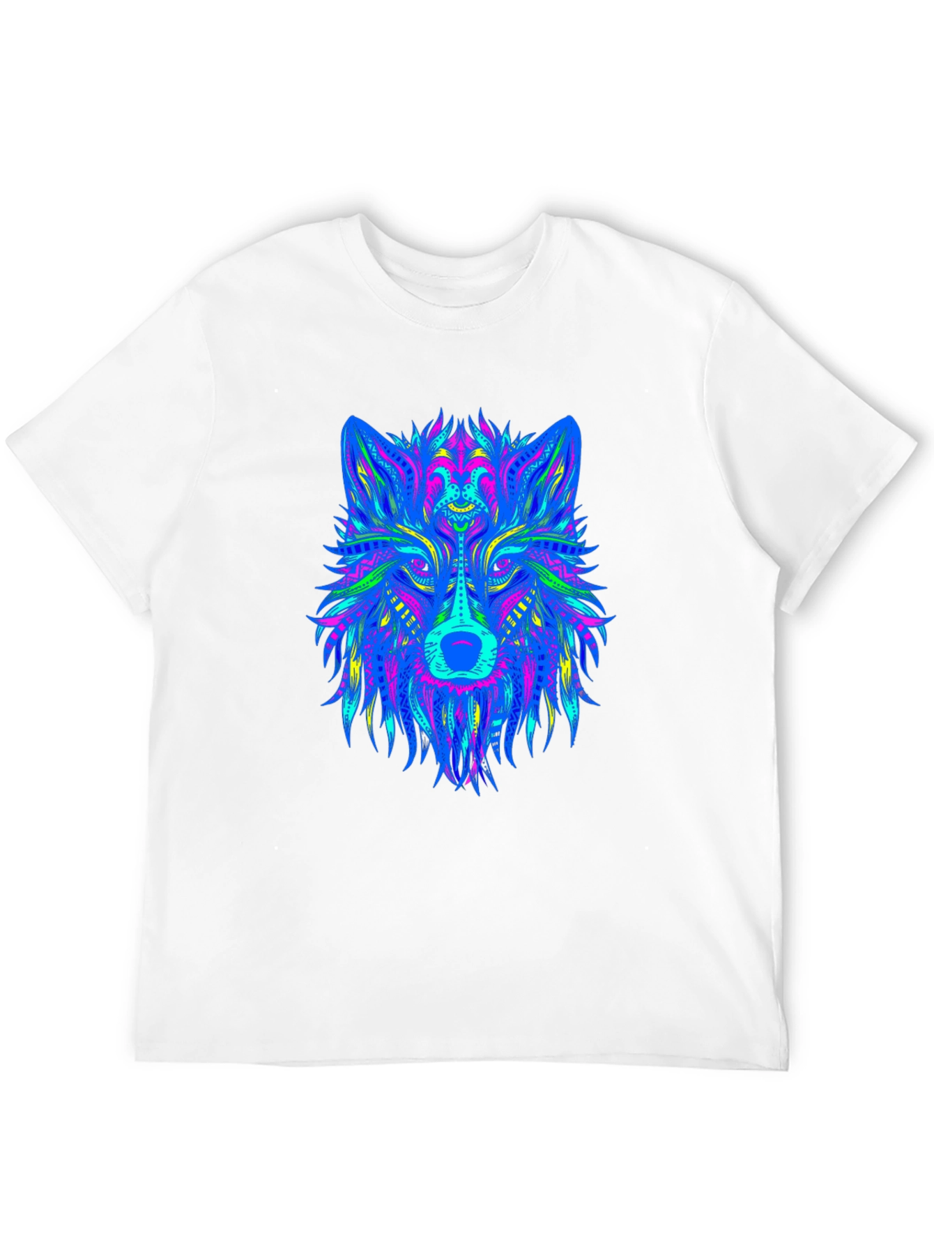 Neon Wolf Graphic Black T-Shirt