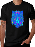 Neon Wolf Graphic Black T-Shirt