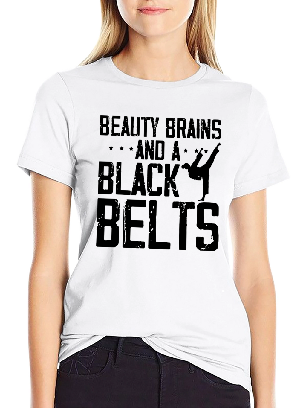 Beauty Brains and a Black Belt T-Shirt - Unisex