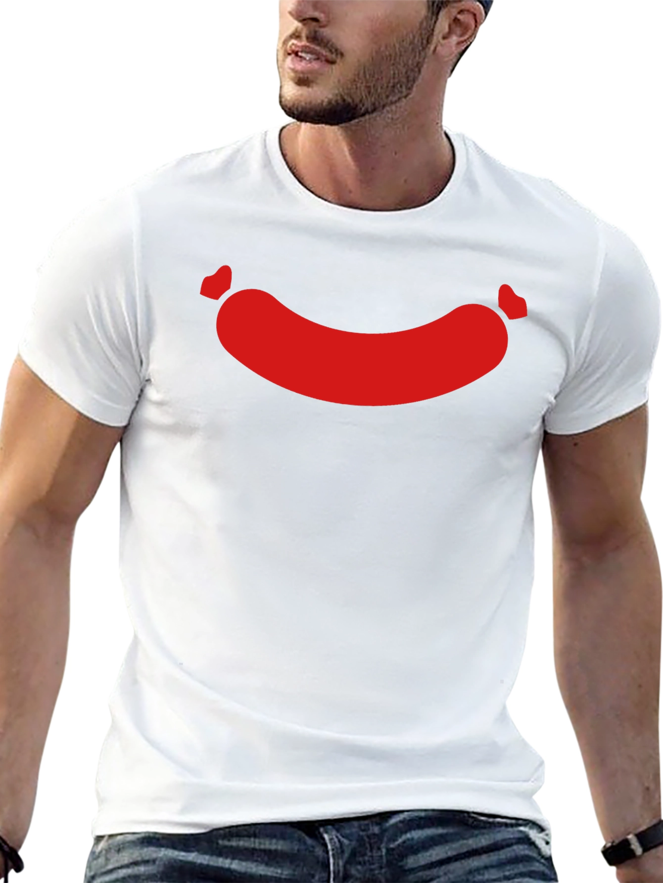 Funny Sausage Graphic Tee - Casual Black T-Shirt