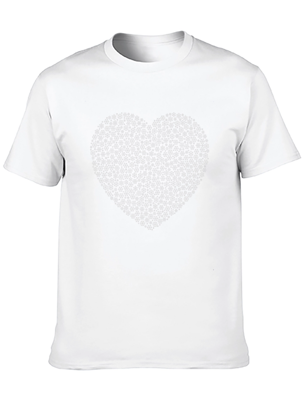 Geometric Heart Pattern Black T-Shirt