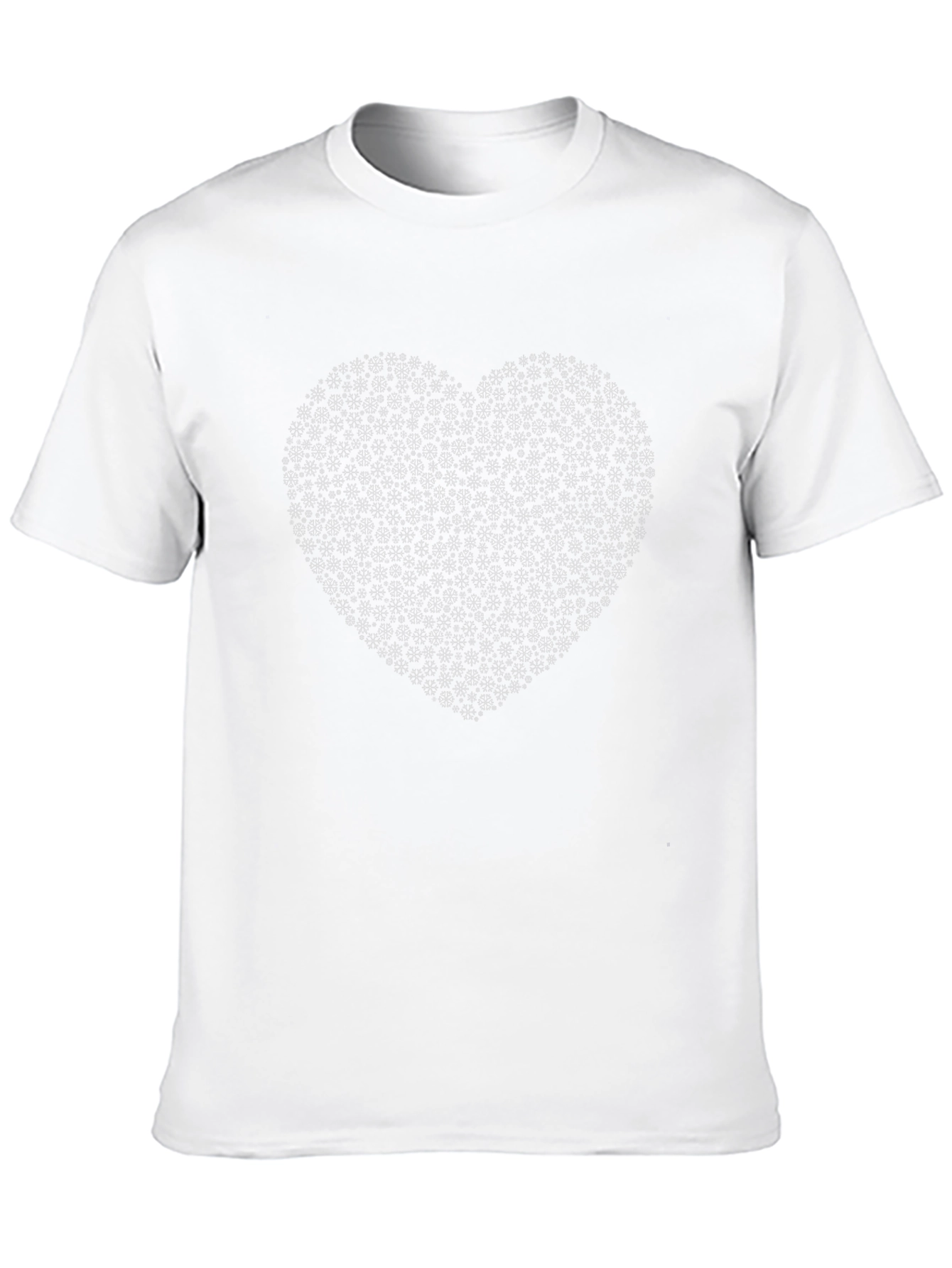 Geometric Heart Pattern Black T-Shirt