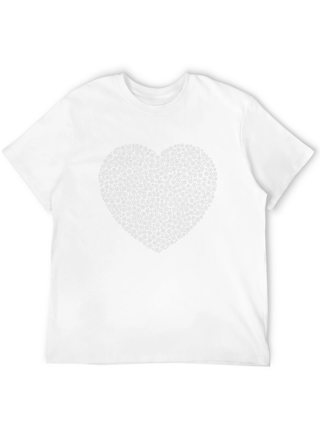 Geometric Heart Pattern Black T-Shirt