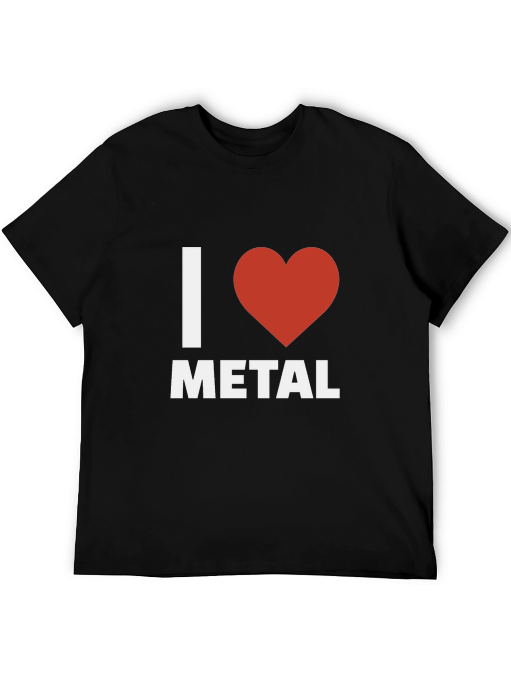 I Heart Metal Graphic Tee - Black Cotton T-Shirt