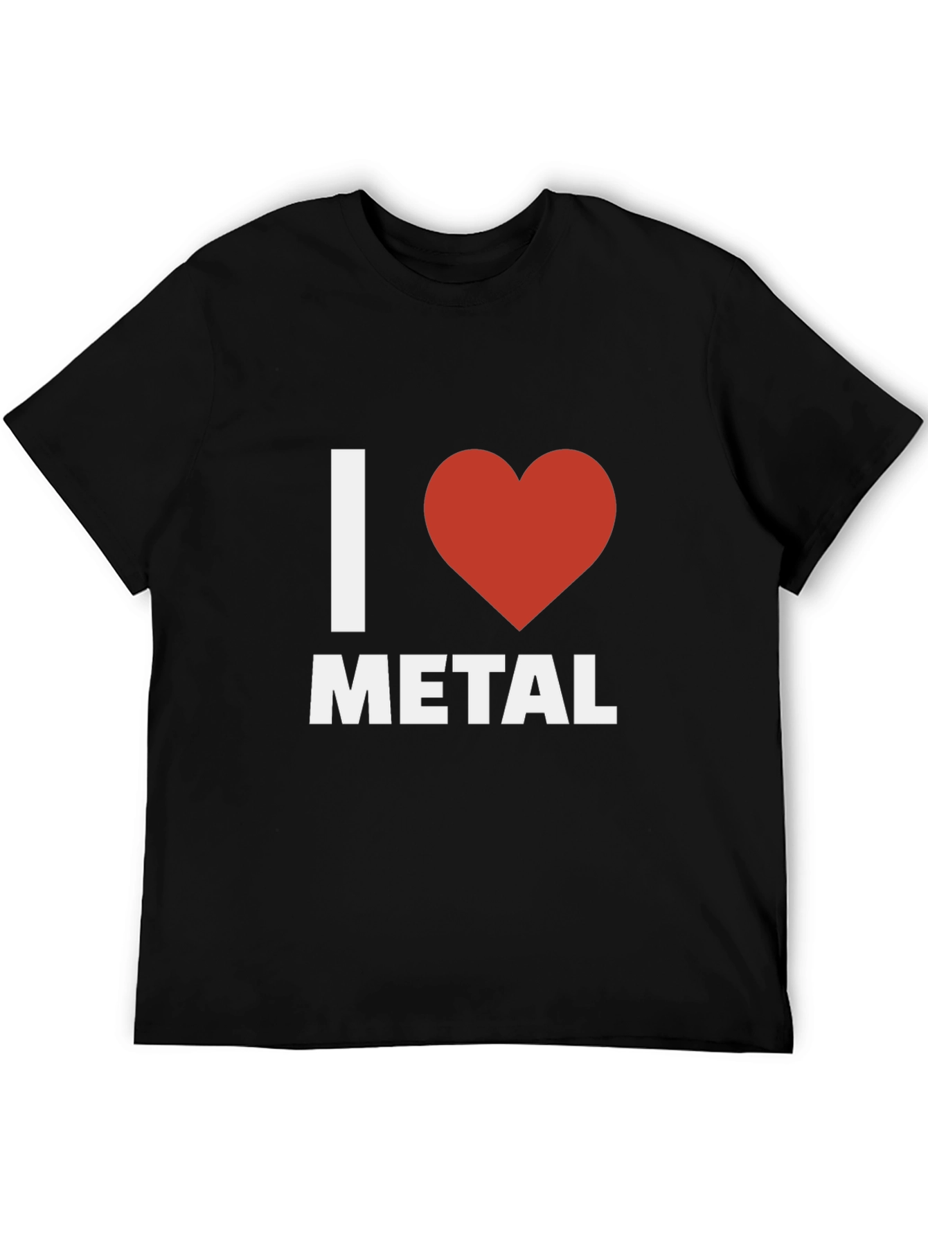 I Heart Metal Graphic Tee - Black Cotton T-Shirt