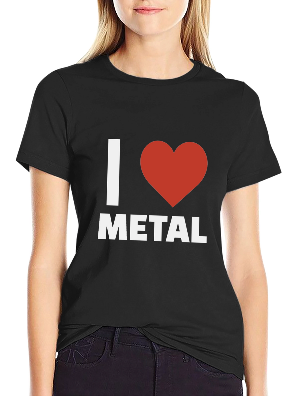 I Heart Metal Graphic Tee - Black Cotton T-Shirt