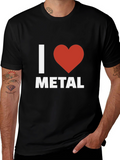 I Heart Metal Graphic Tee - Black Cotton T-Shirt