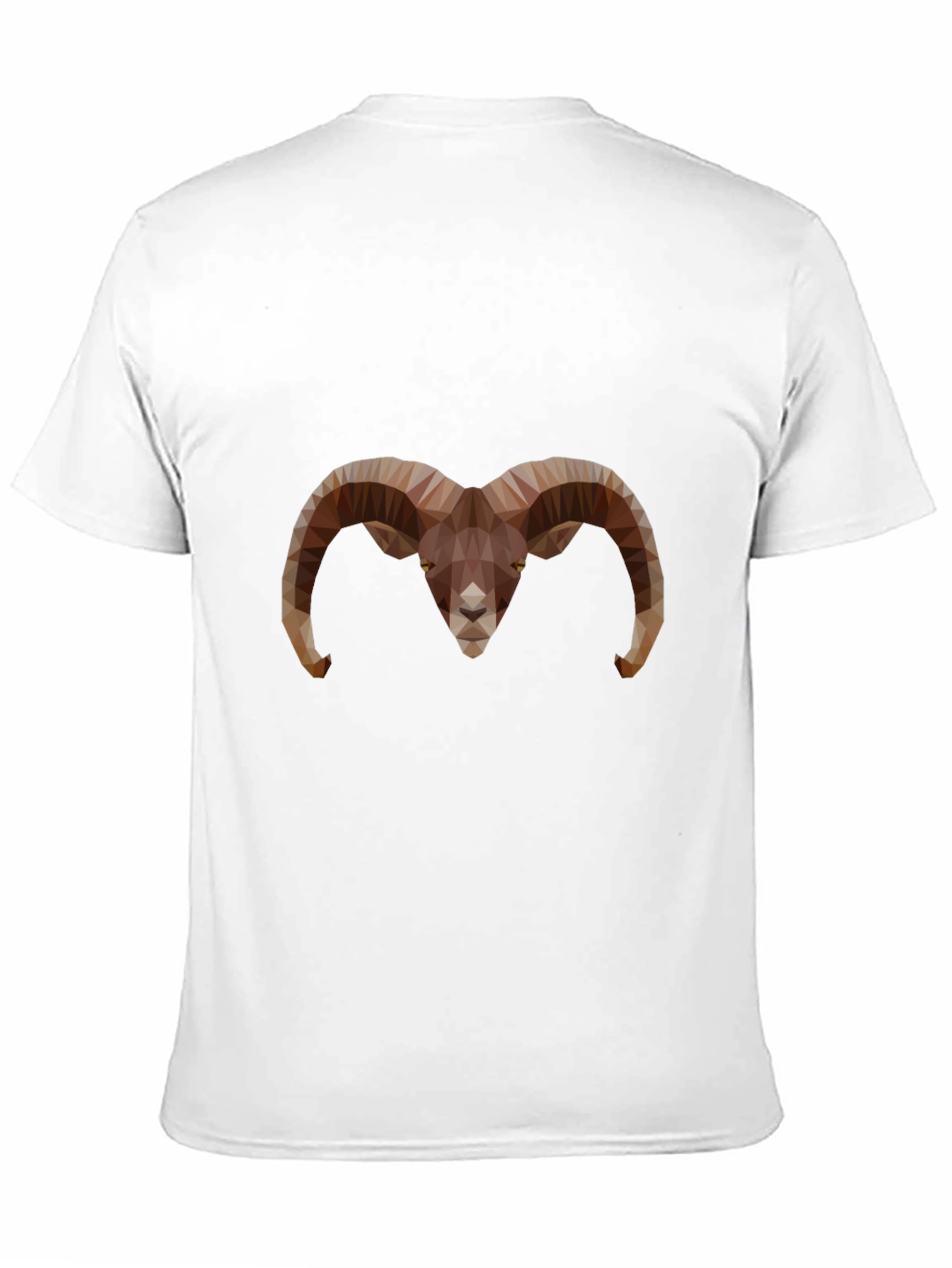 Geometric Ram Head Graphic Tee - Black