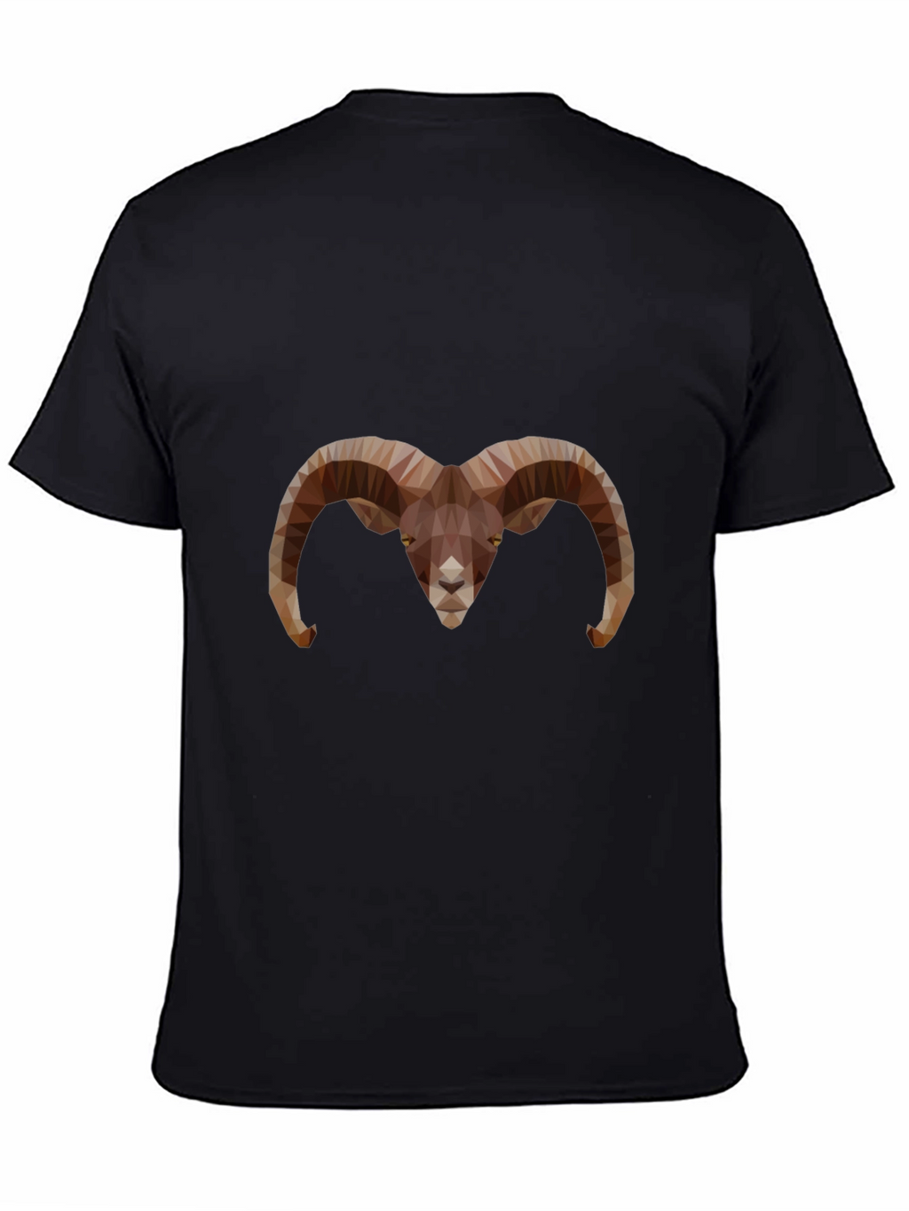 Geometric Ram Head Graphic Tee - Black
