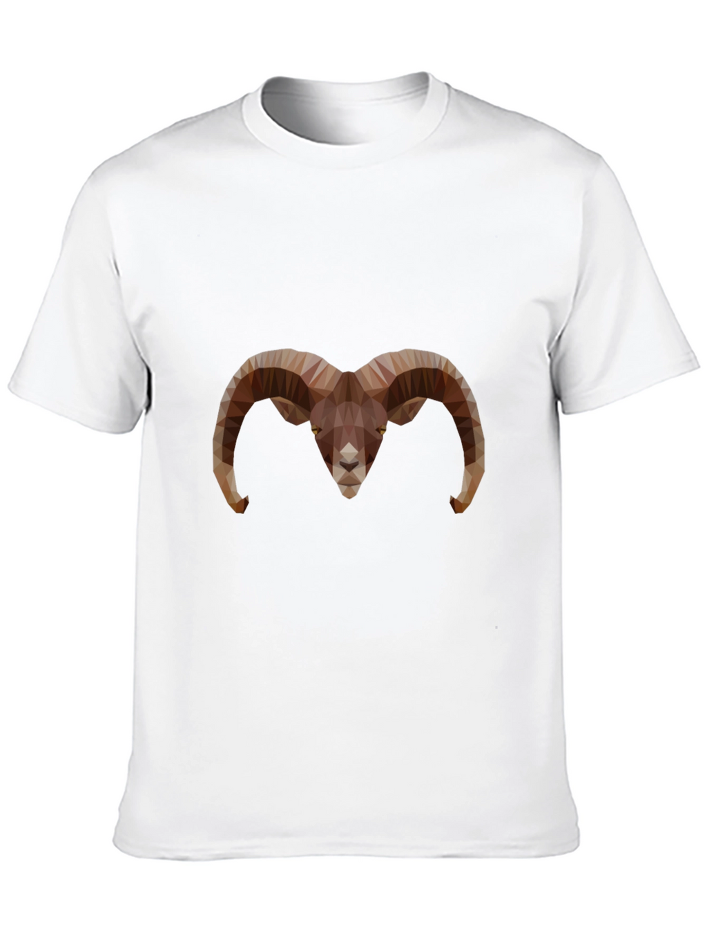 Geometric Ram Head Graphic Tee - Black