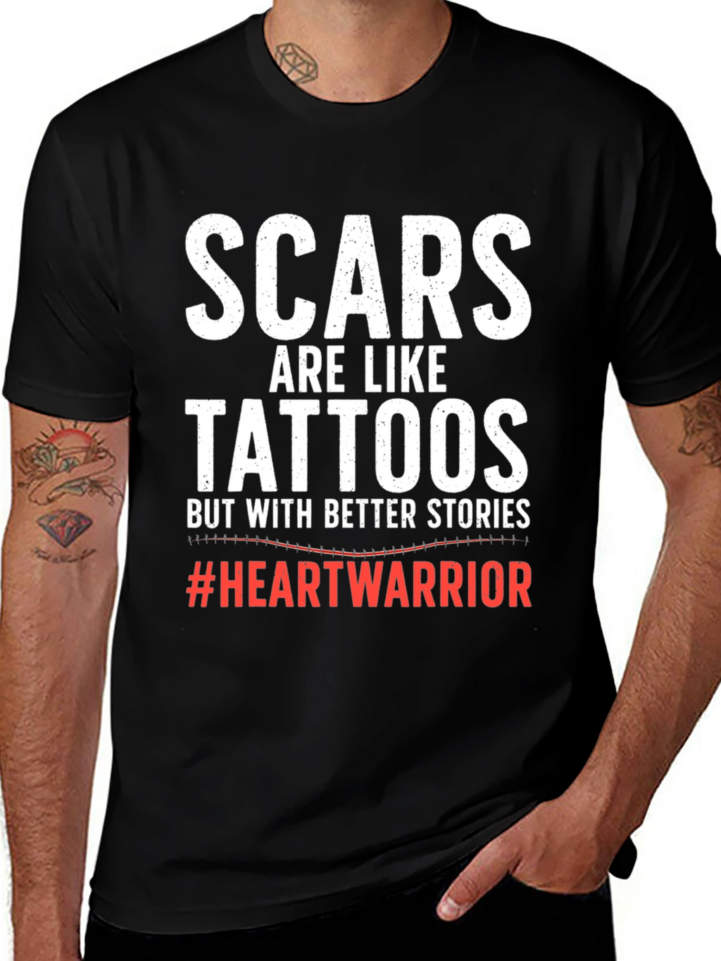 Scars are Like Tattoos T-Shirt Heart Warrior