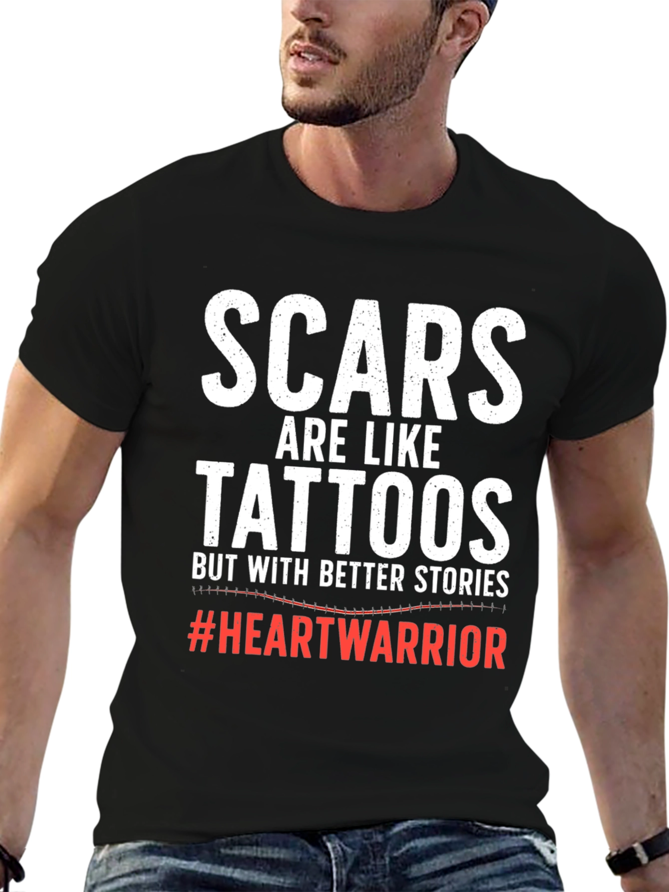 Scars are Like Tattoos T-Shirt Heart Warrior