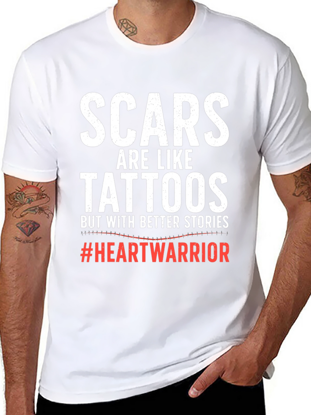 Scars are Like Tattoos T-Shirt Heart Warrior