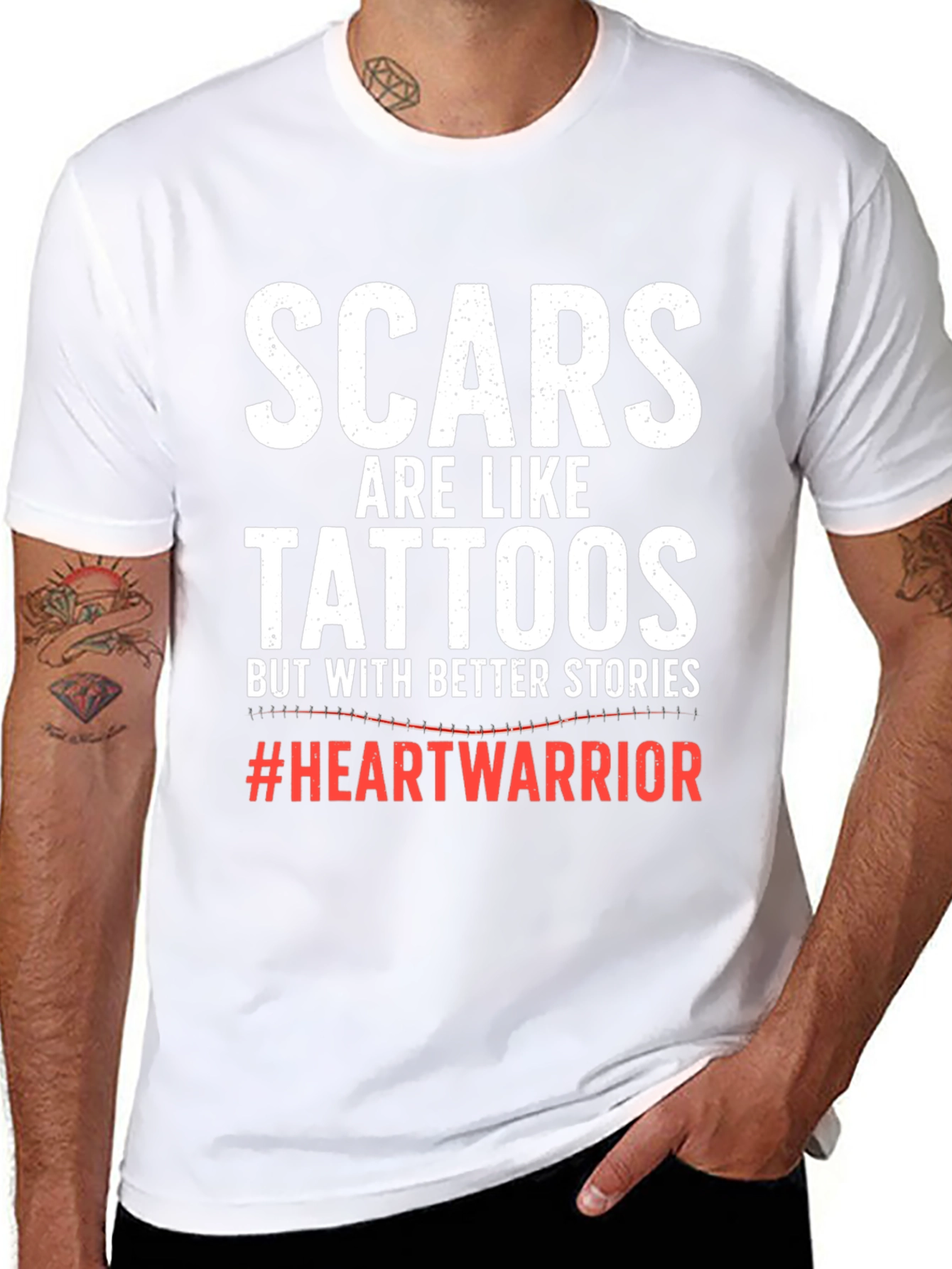 Scars are Like Tattoos T-Shirt Heart Warrior