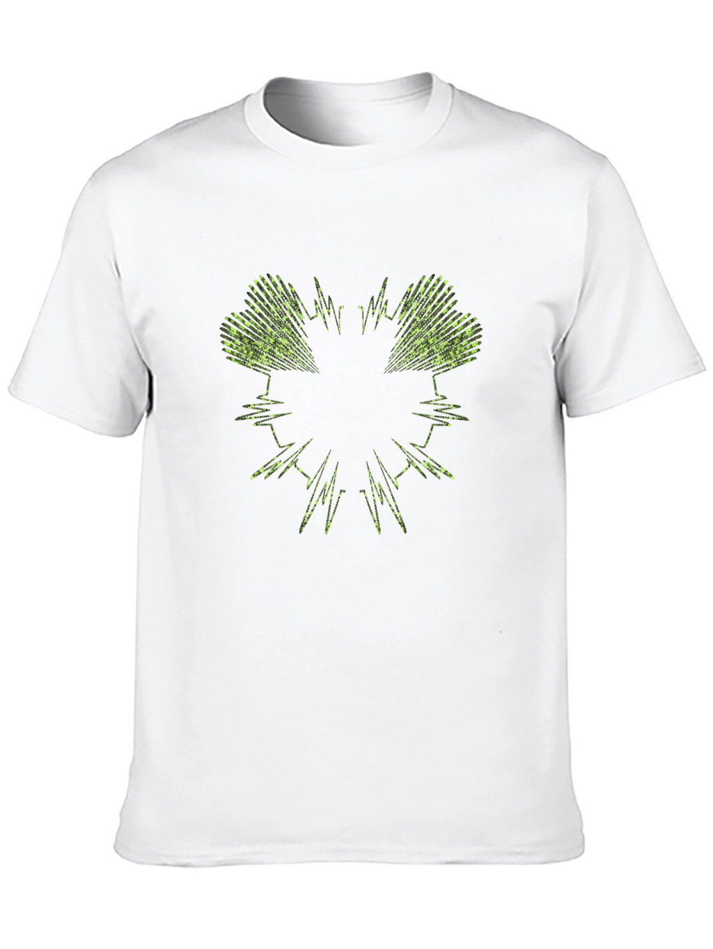 Abstract Green Graphic Black T-Shirt