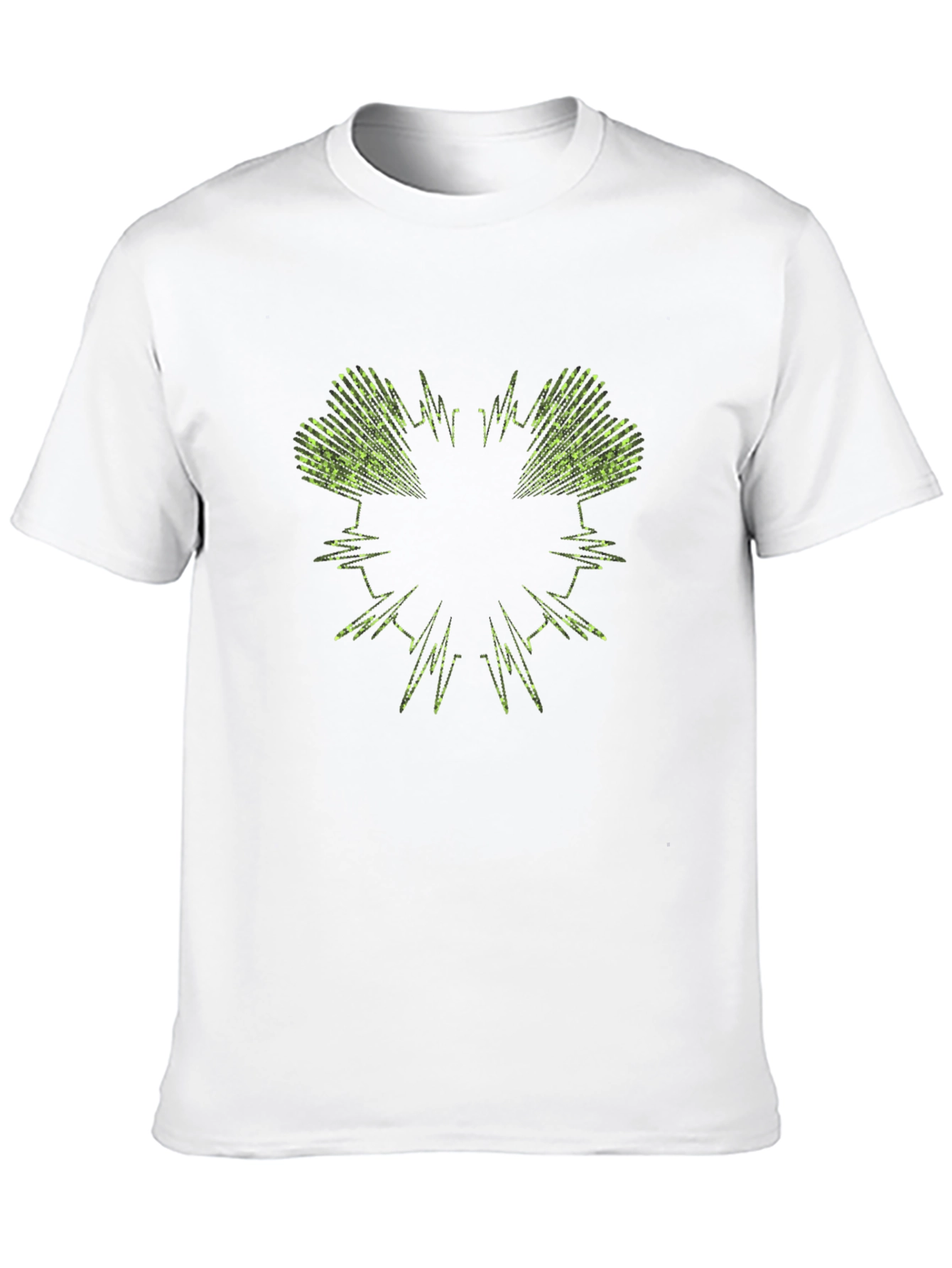 Abstract Green Graphic Black T-Shirt