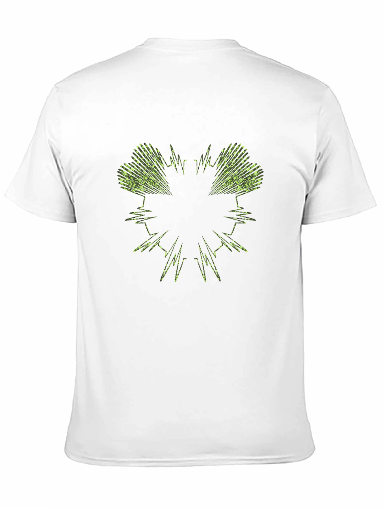Abstract Green Graphic Black T-Shirt