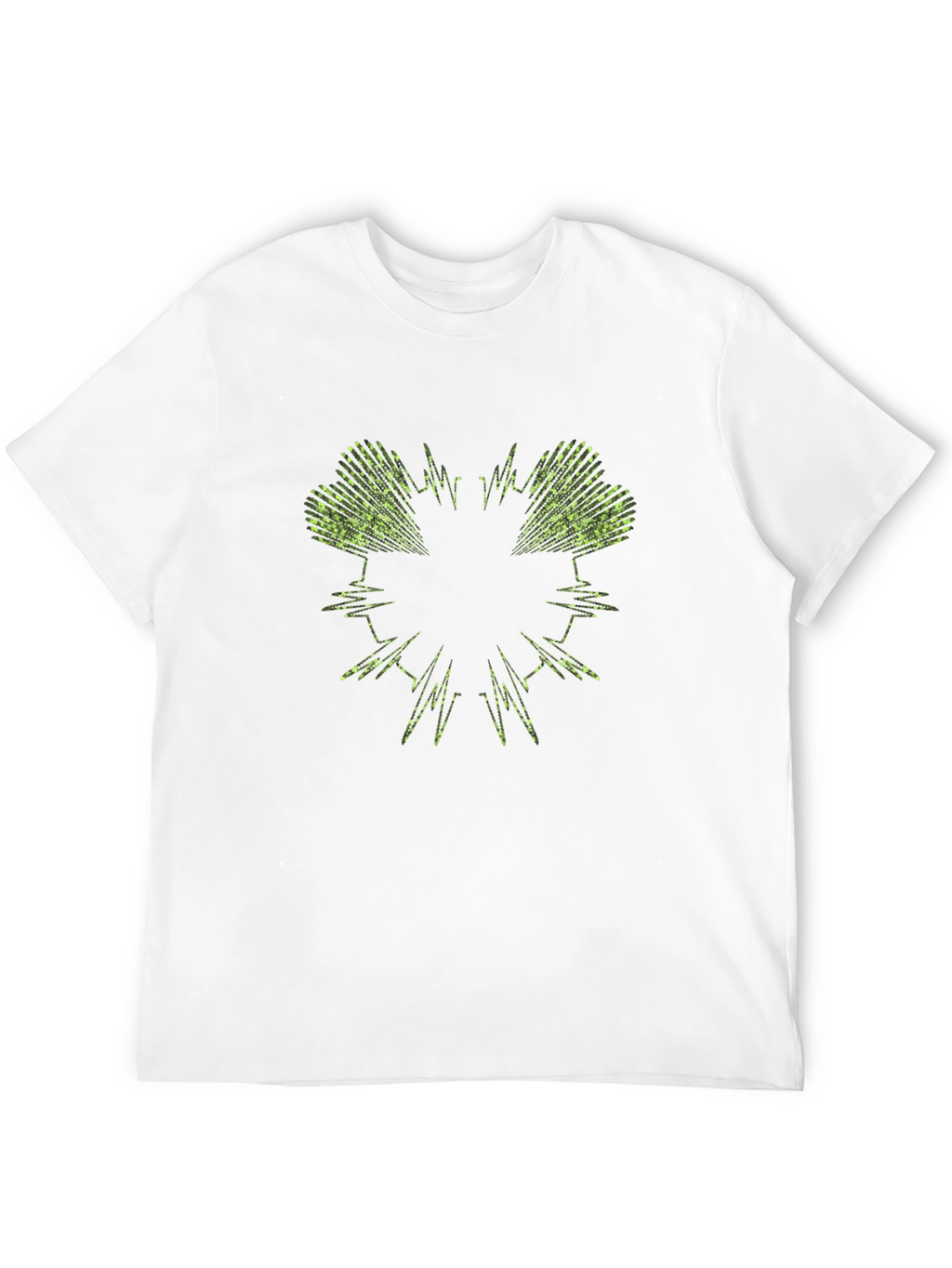 Abstract Green Graphic Black T-Shirt