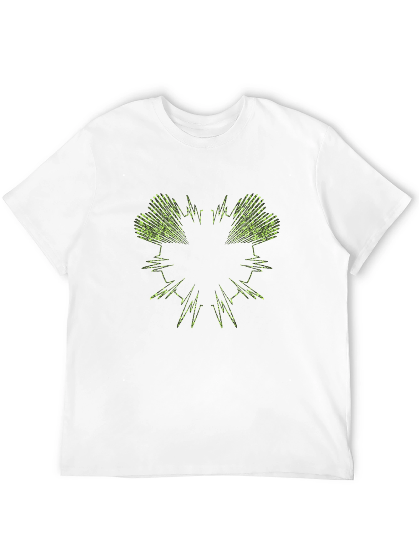 Abstract Green Graphic Black T-Shirt