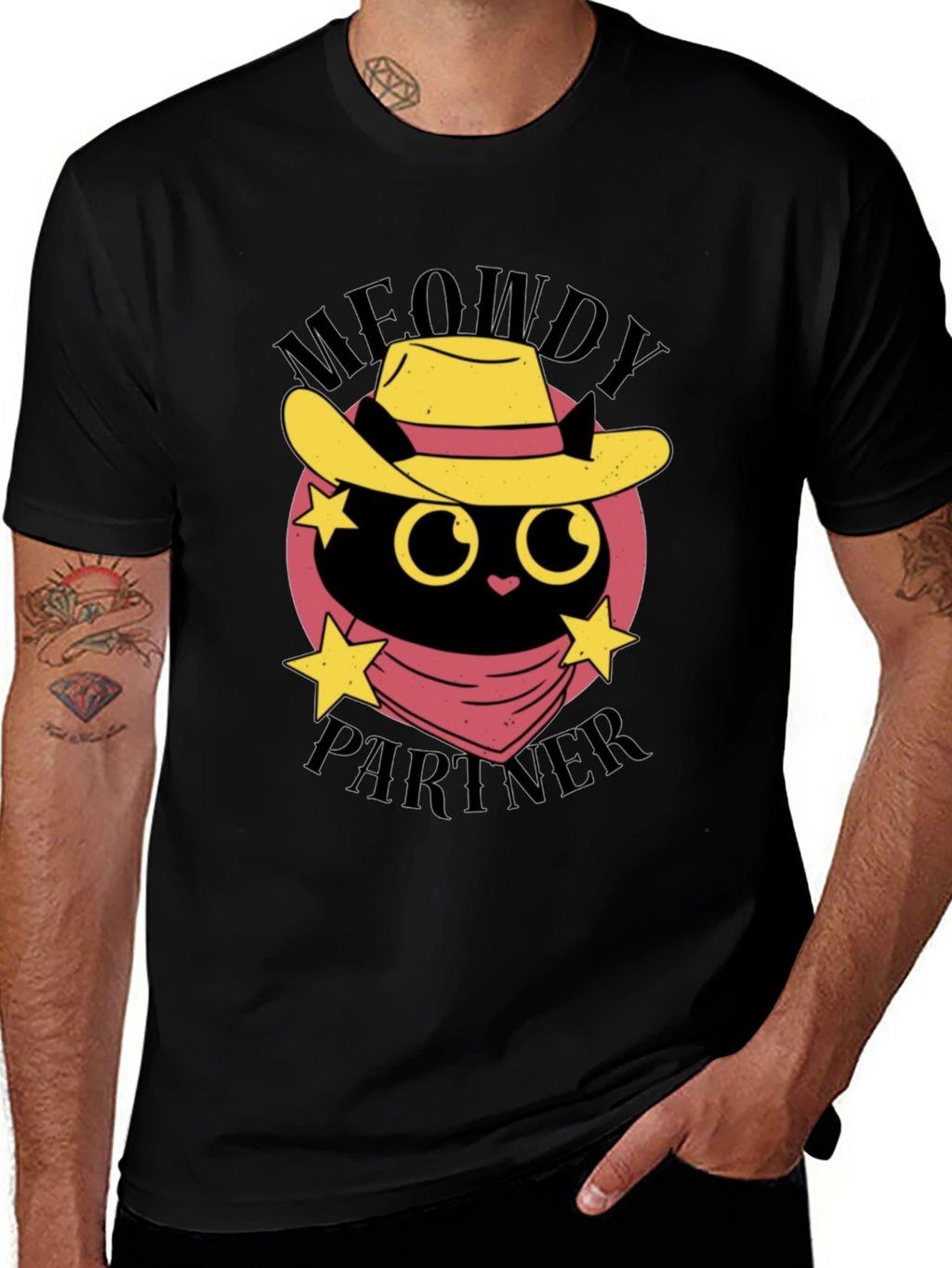 Meowdy Partner Black Cat T-Shirt