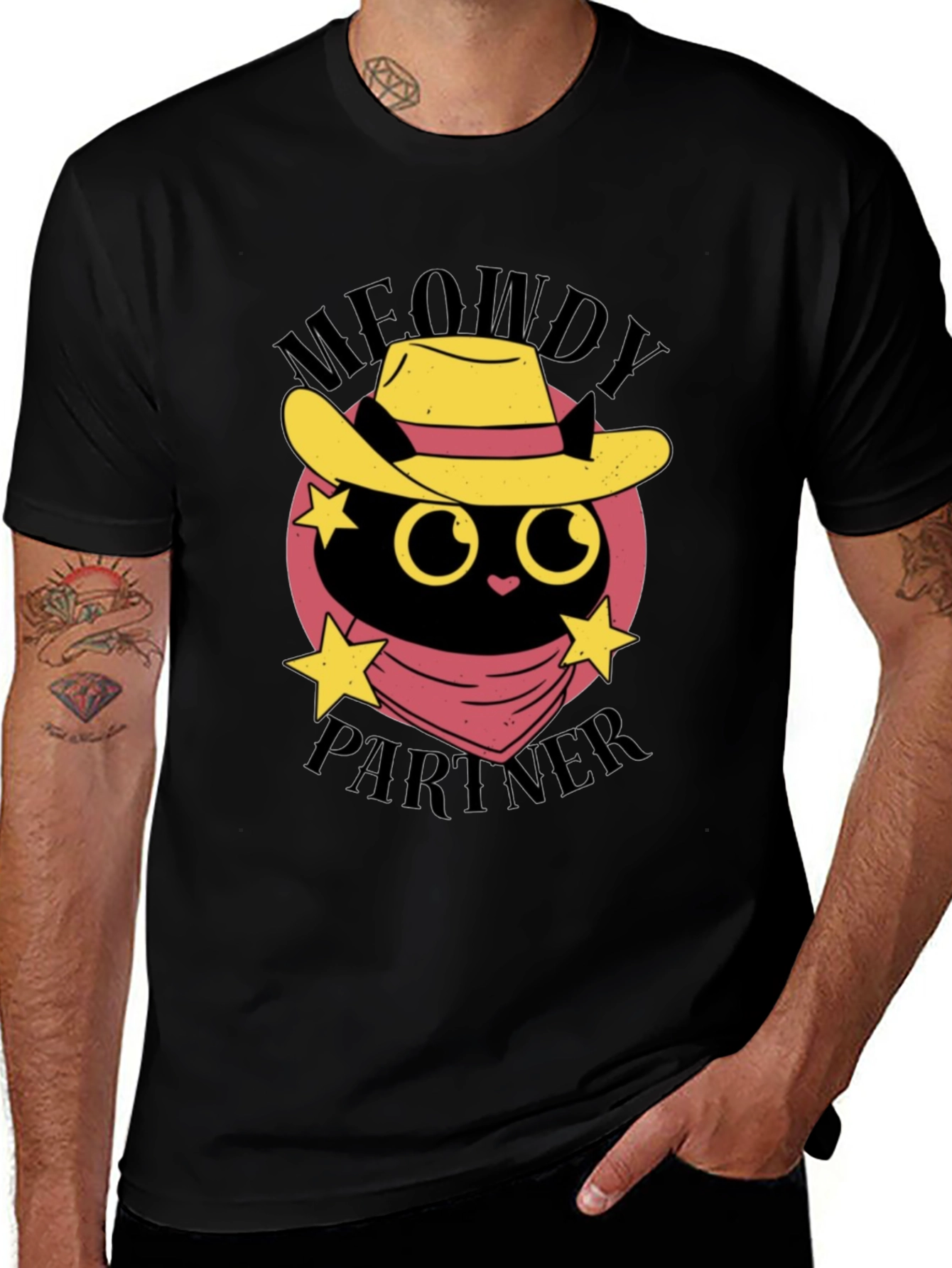 Meowdy Partner Black Cat T-Shirt