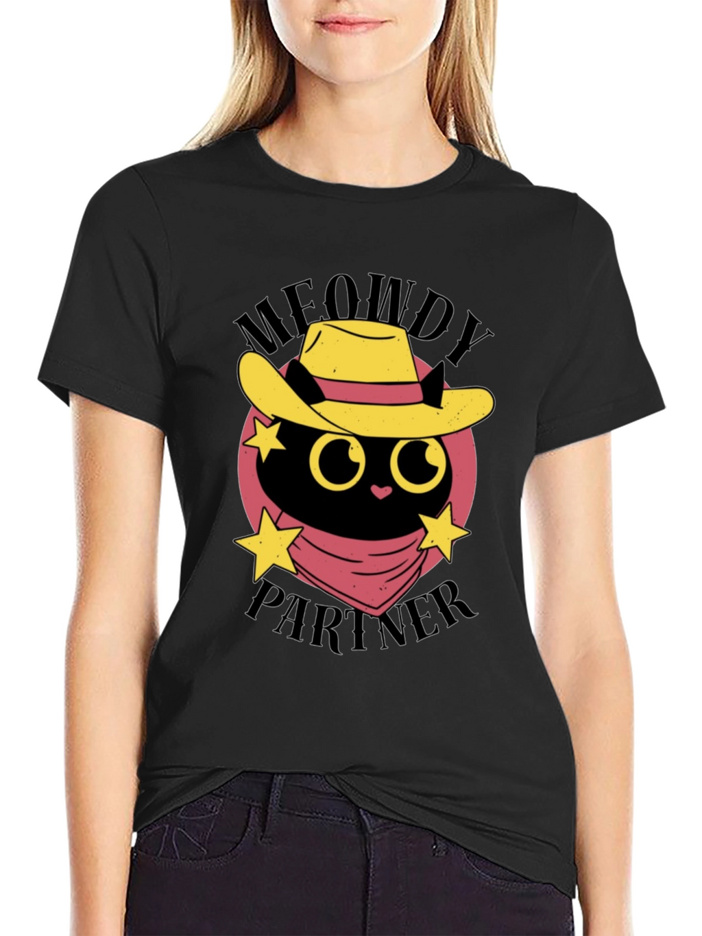 Meowdy Partner Black Cat T-Shirt