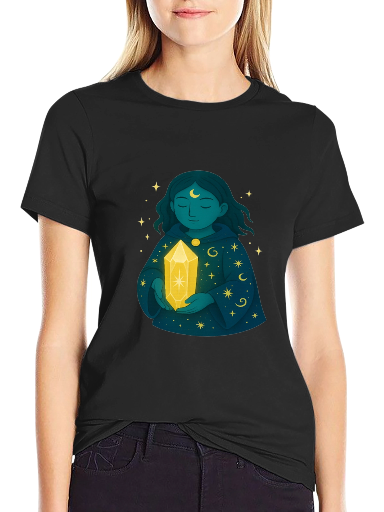 Mystic Woman Crystal Black T-Shirt