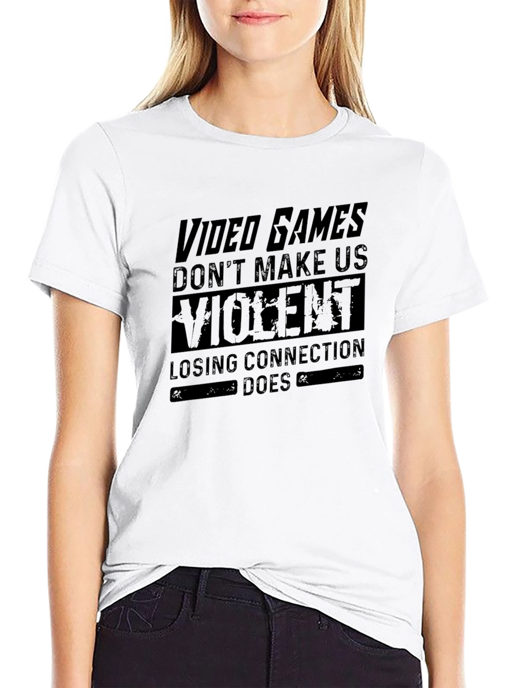 Video Games Dont Make Us Violent Graphic Tee