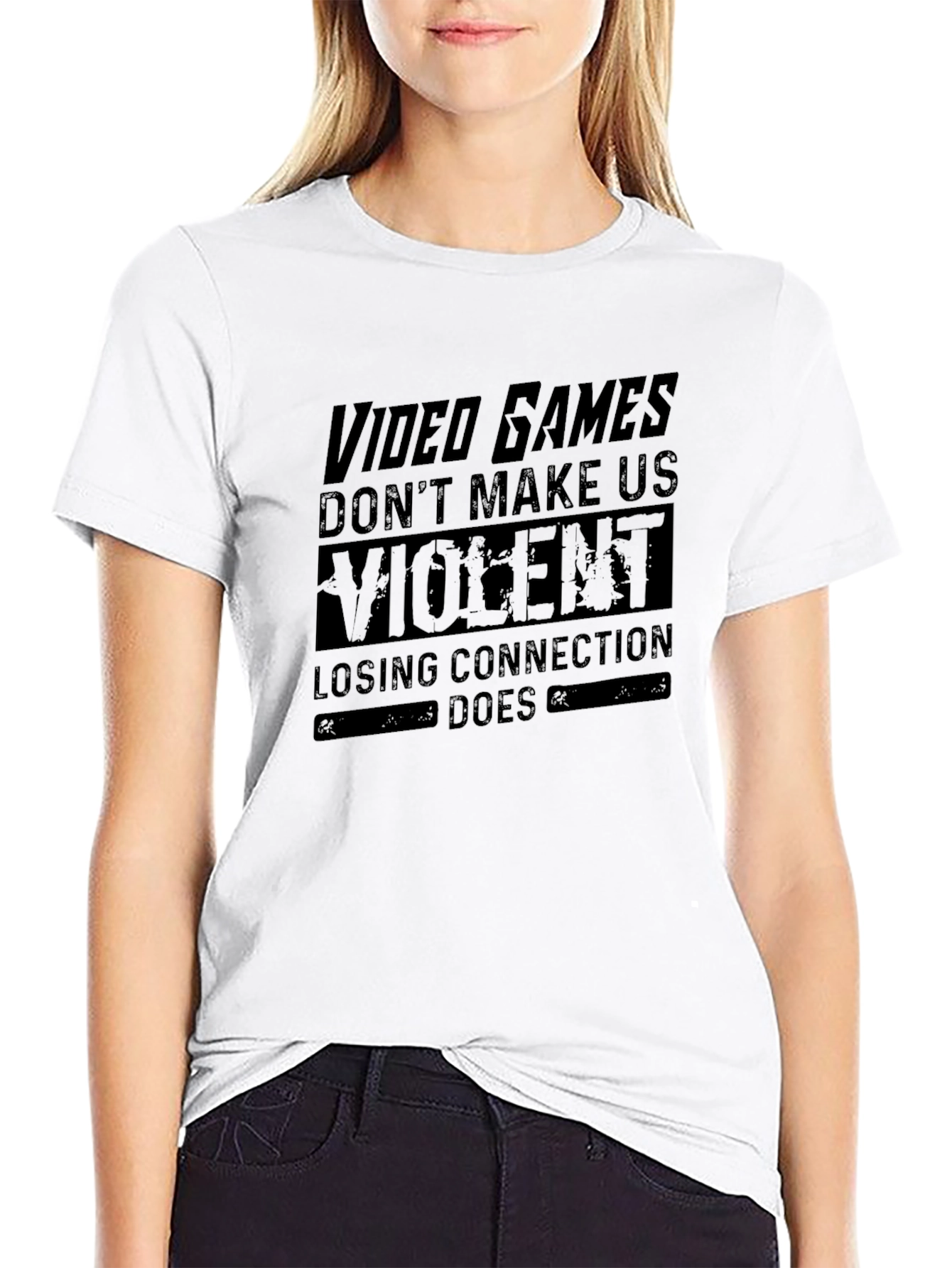 Video Games Dont Make Us Violent Graphic Tee