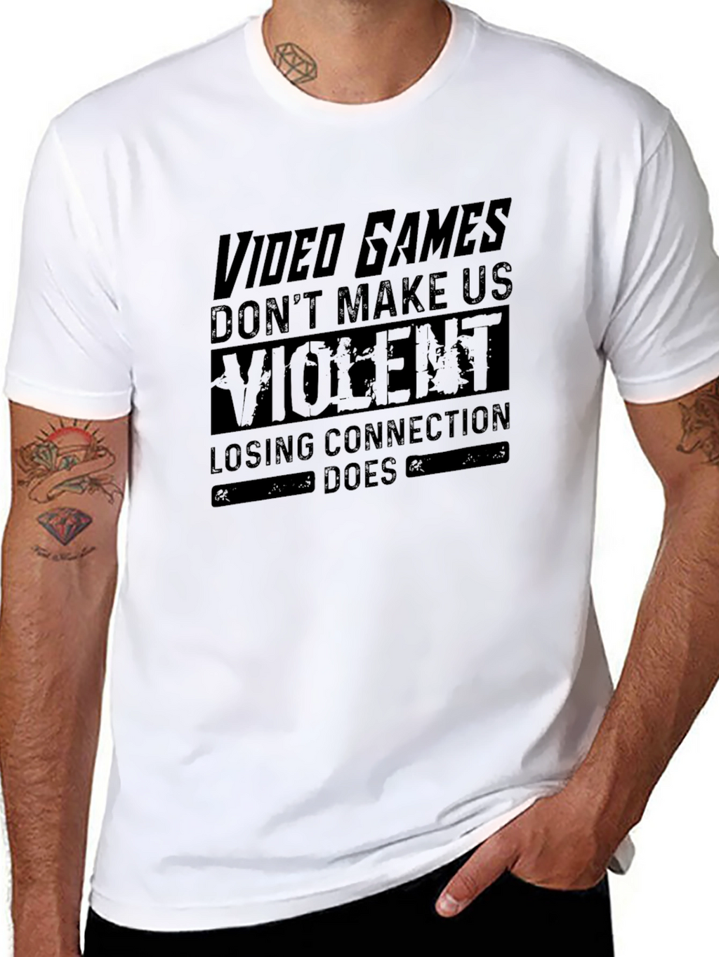 Video Games Dont Make Us Violent Graphic Tee