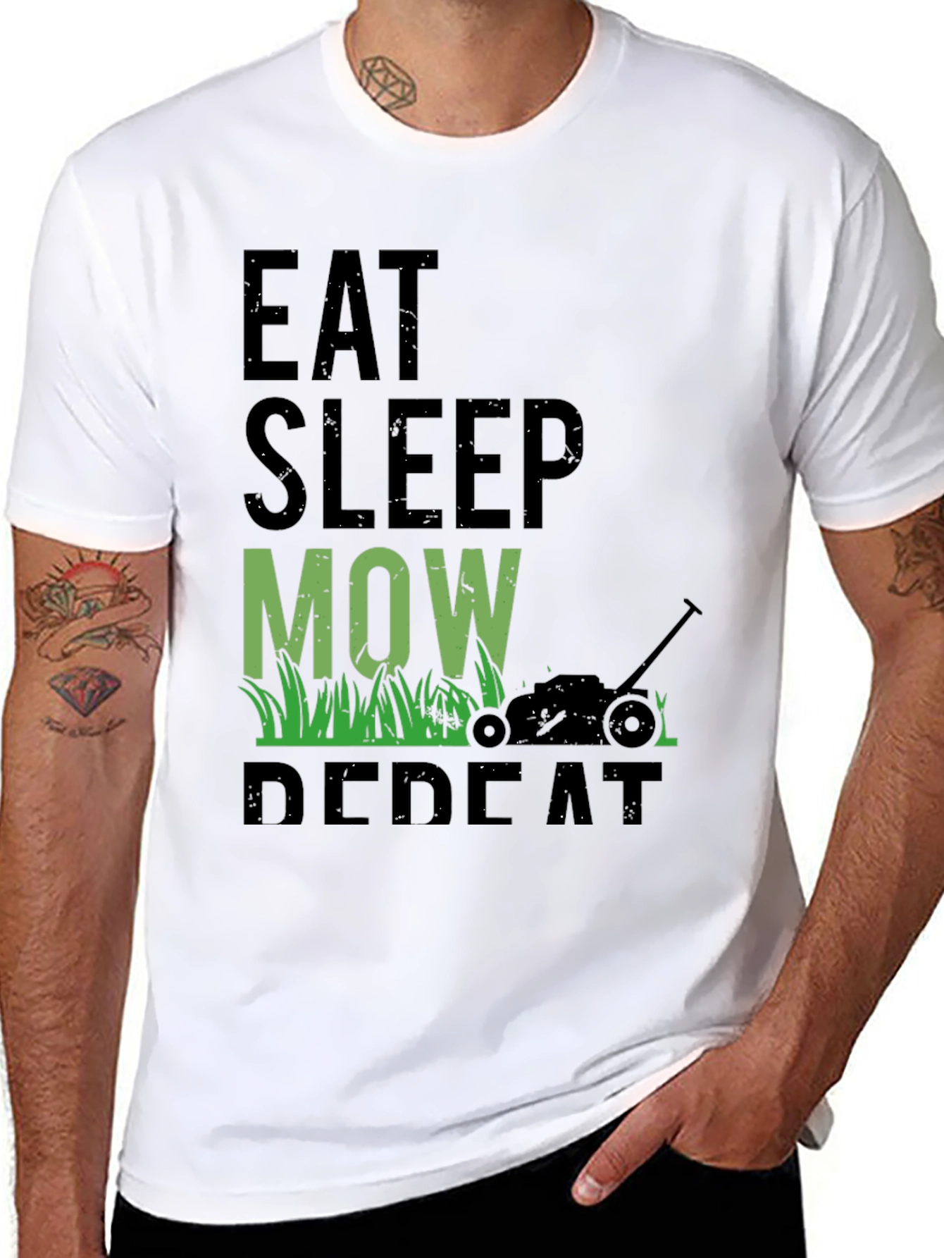 Eat Sleep Mow Repeat Graphic T-Shirt