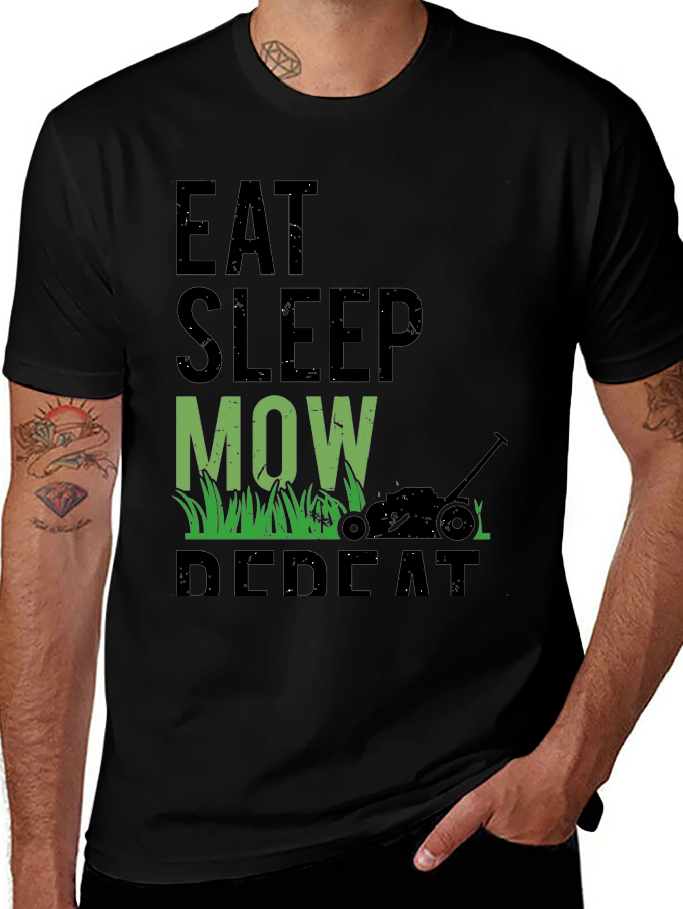 Eat Sleep Mow Repeat Graphic T-Shirt
