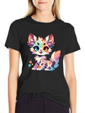 Cute Cartoon Kitten Graphic Tee