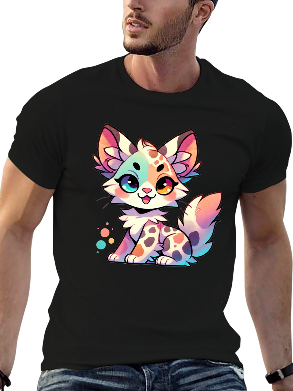 Cute Cartoon Kitten Graphic Tee