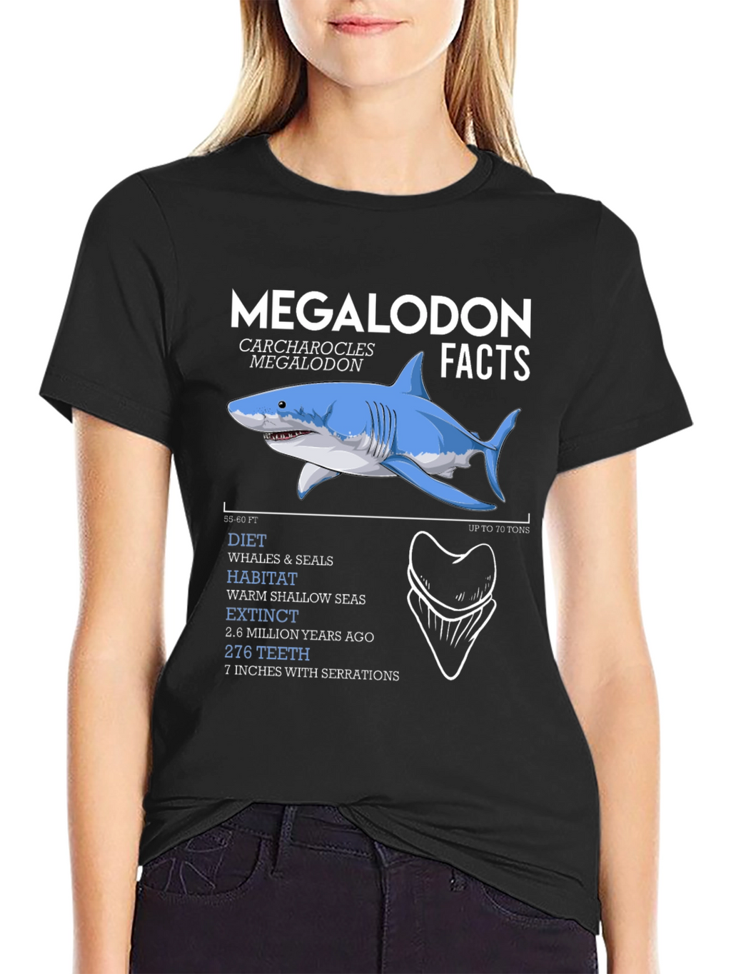 Megalodon Facts Graphic T-Shirt