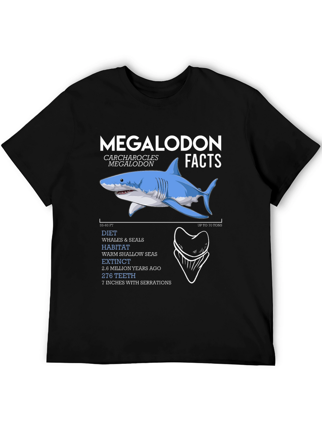 Megalodon Facts Graphic T-Shirt