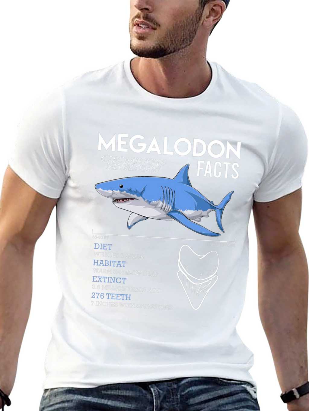 Megalodon Facts Graphic T-Shirt