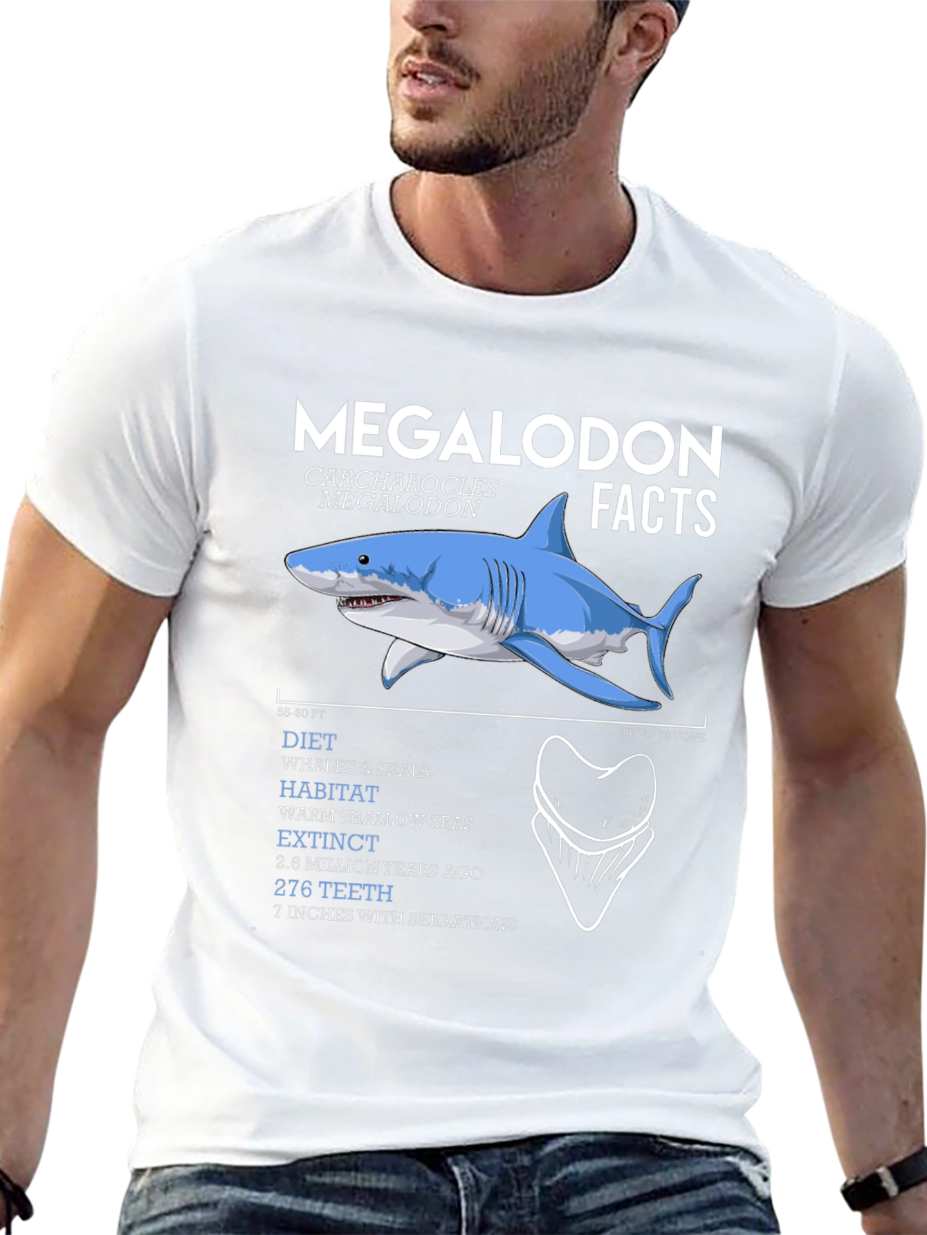 Megalodon Facts Graphic T-Shirt