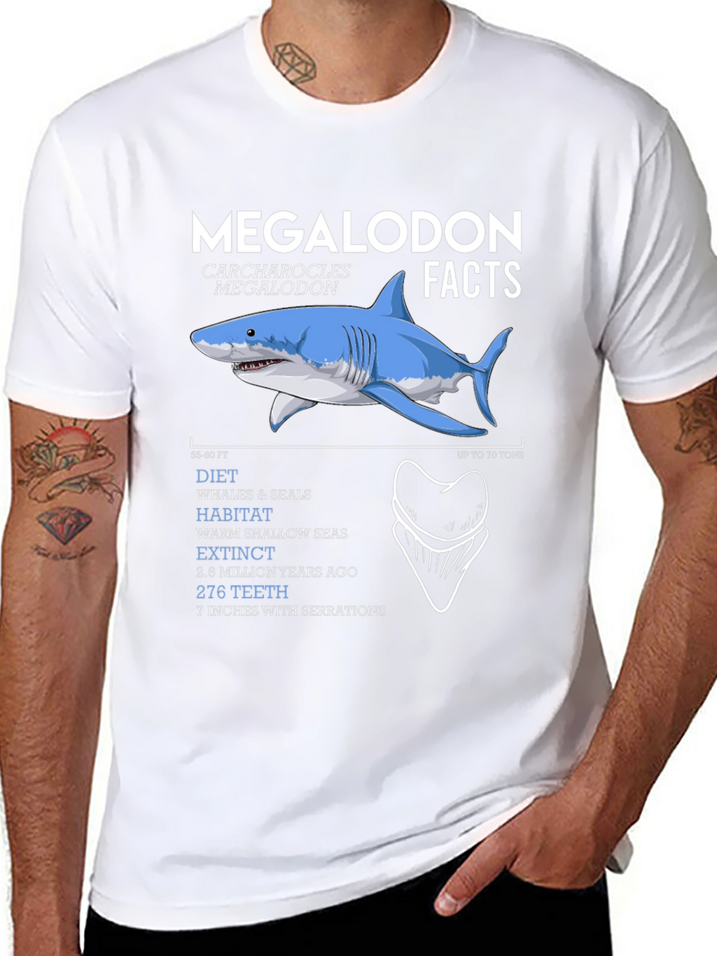 Megalodon Facts Graphic T-Shirt