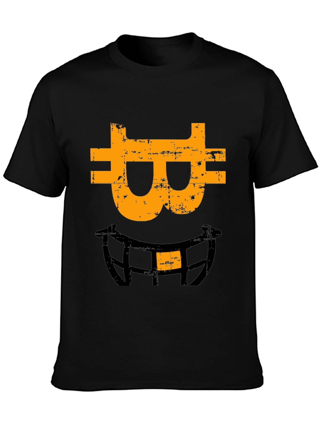 Bitcoin Smiley Face Graphic Tee - Black