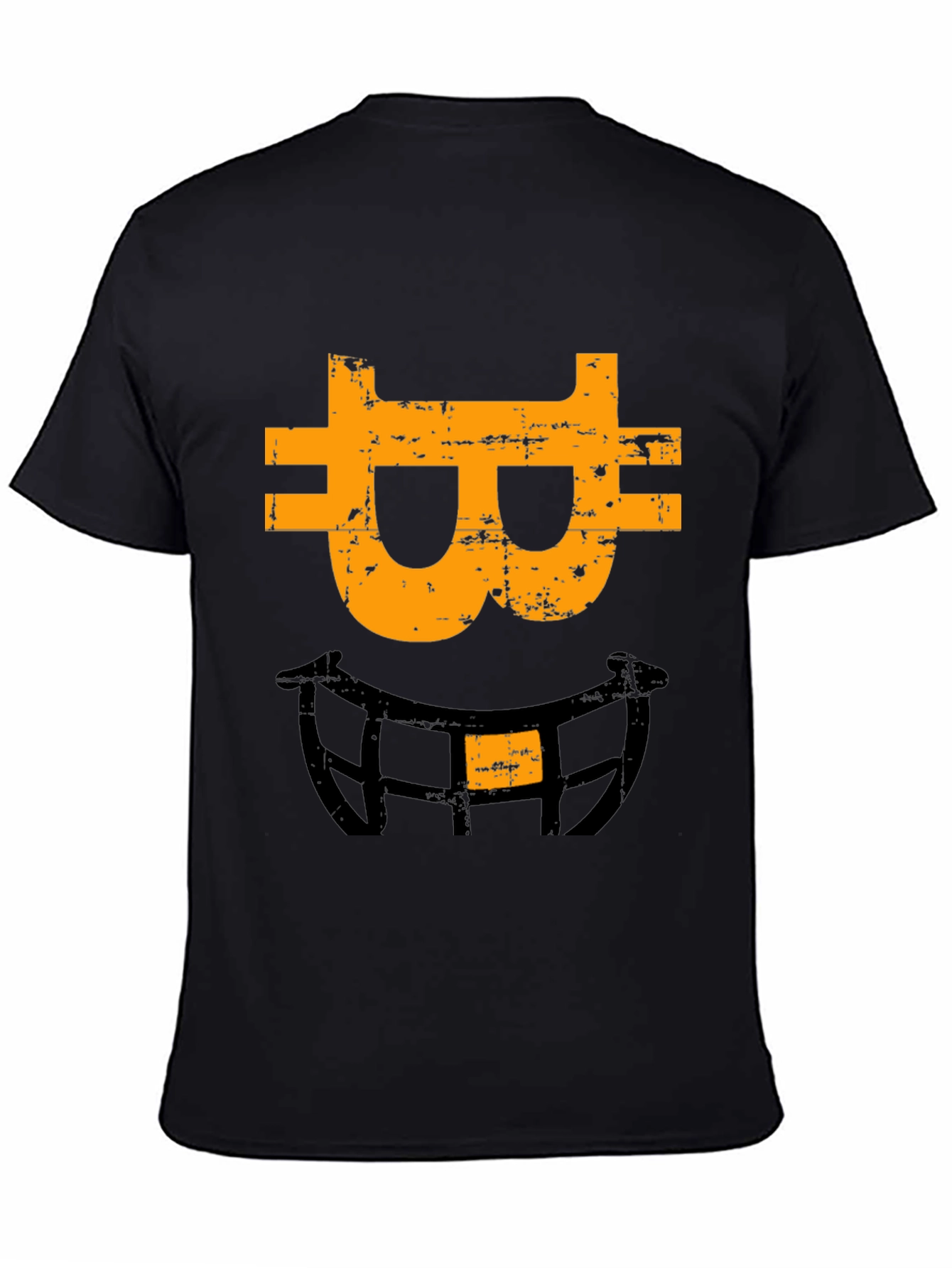 Bitcoin Smiley Face Graphic Tee - Black