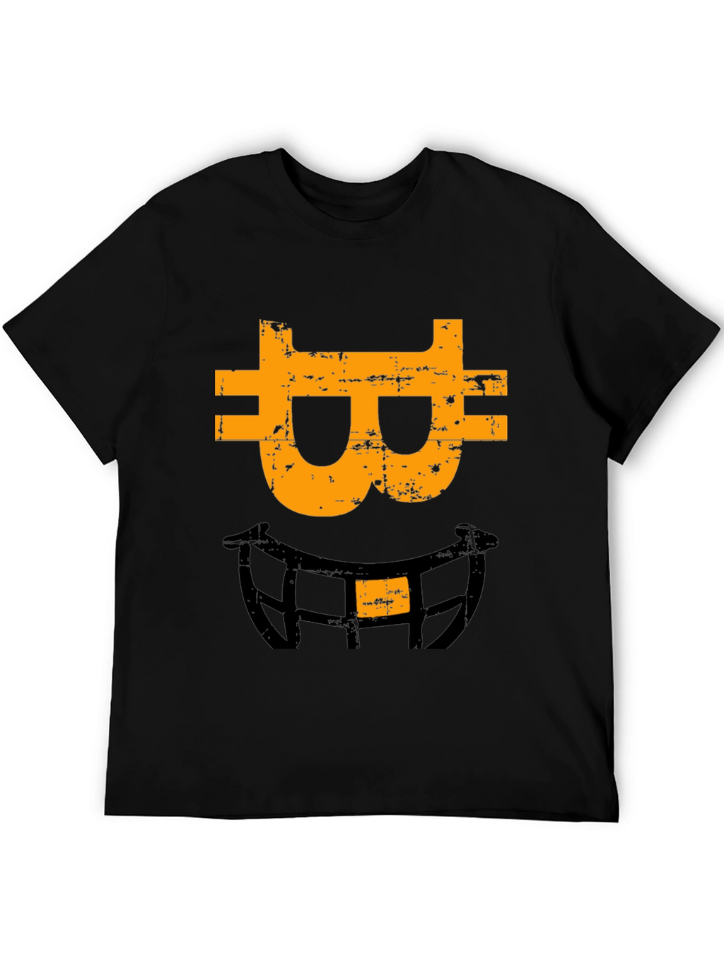 Bitcoin Smiley Face Graphic Tee - Black