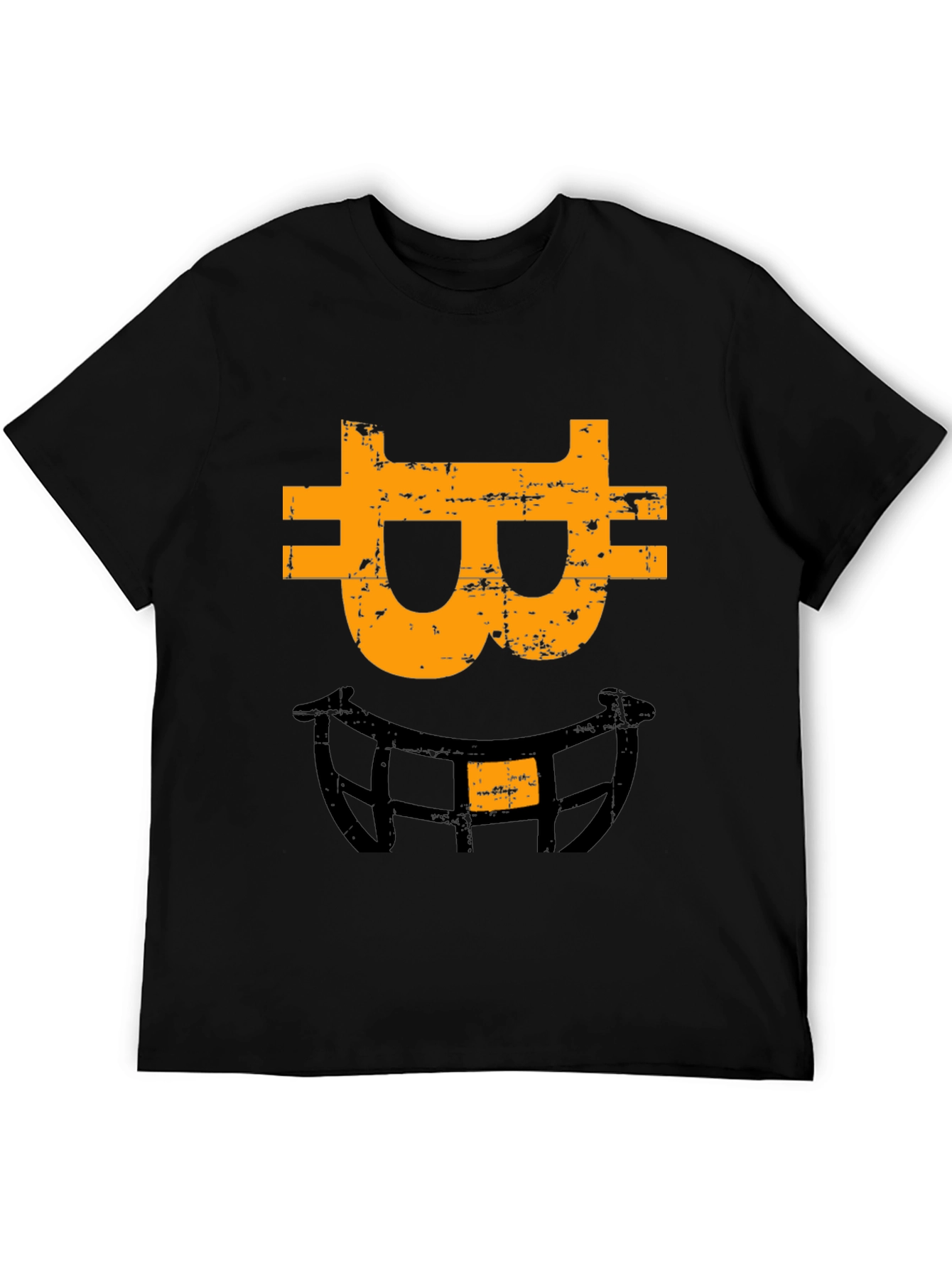 Bitcoin Smiley Face Graphic Tee - Black