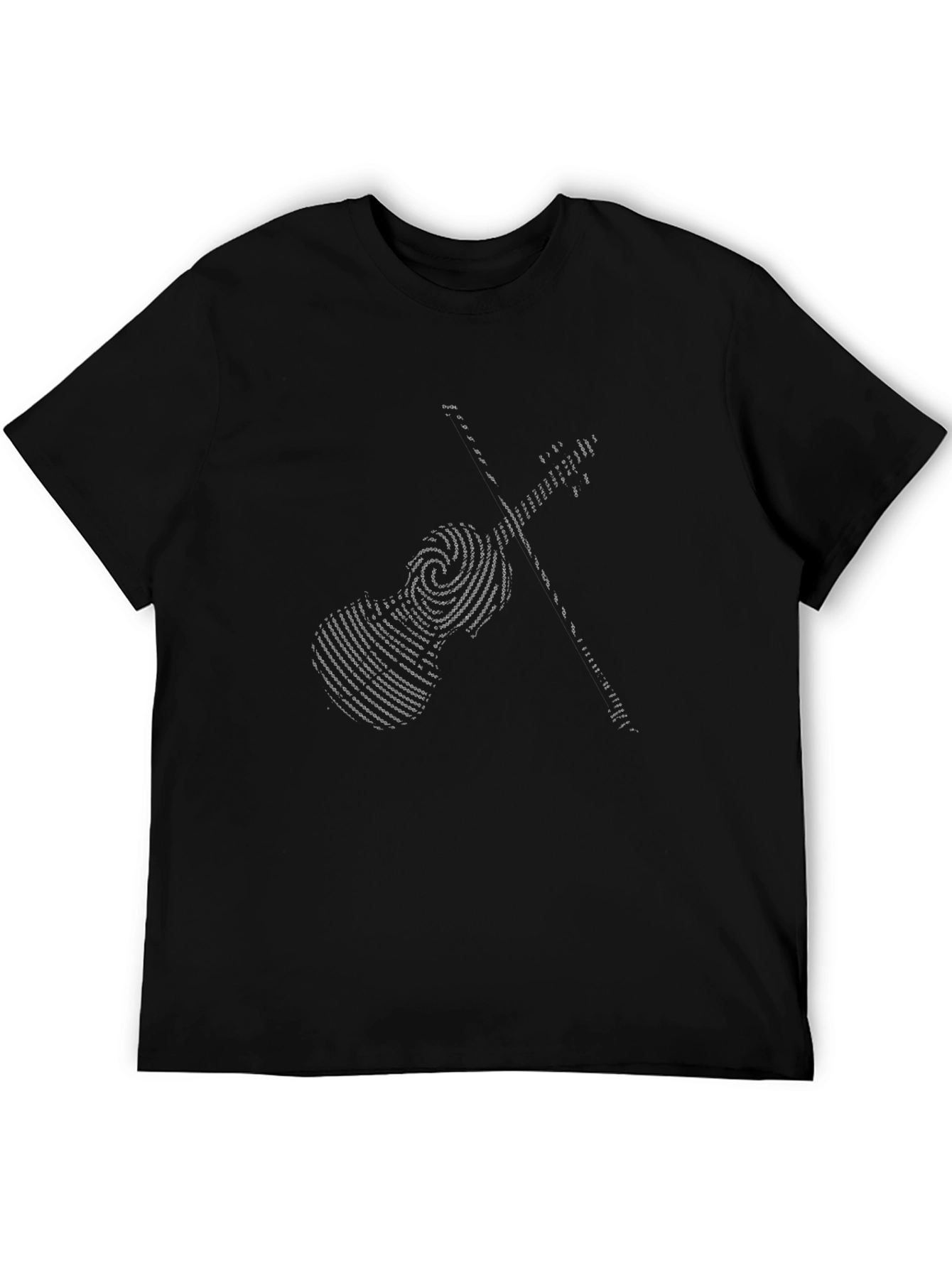 Violin Fingerprint Graphic Tee - Black