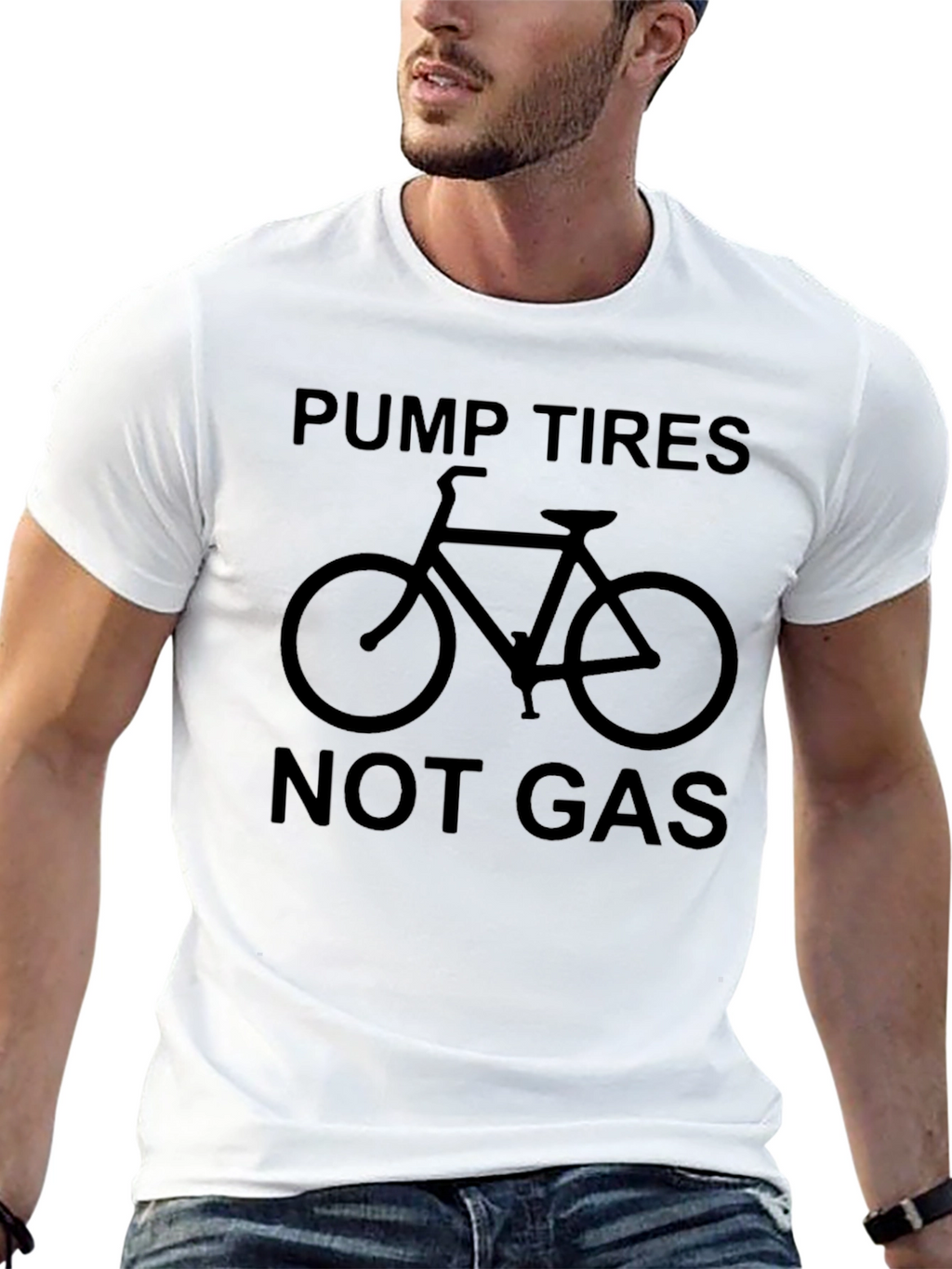 Pump Tires Not Gas Black Graphic Tee Shirt