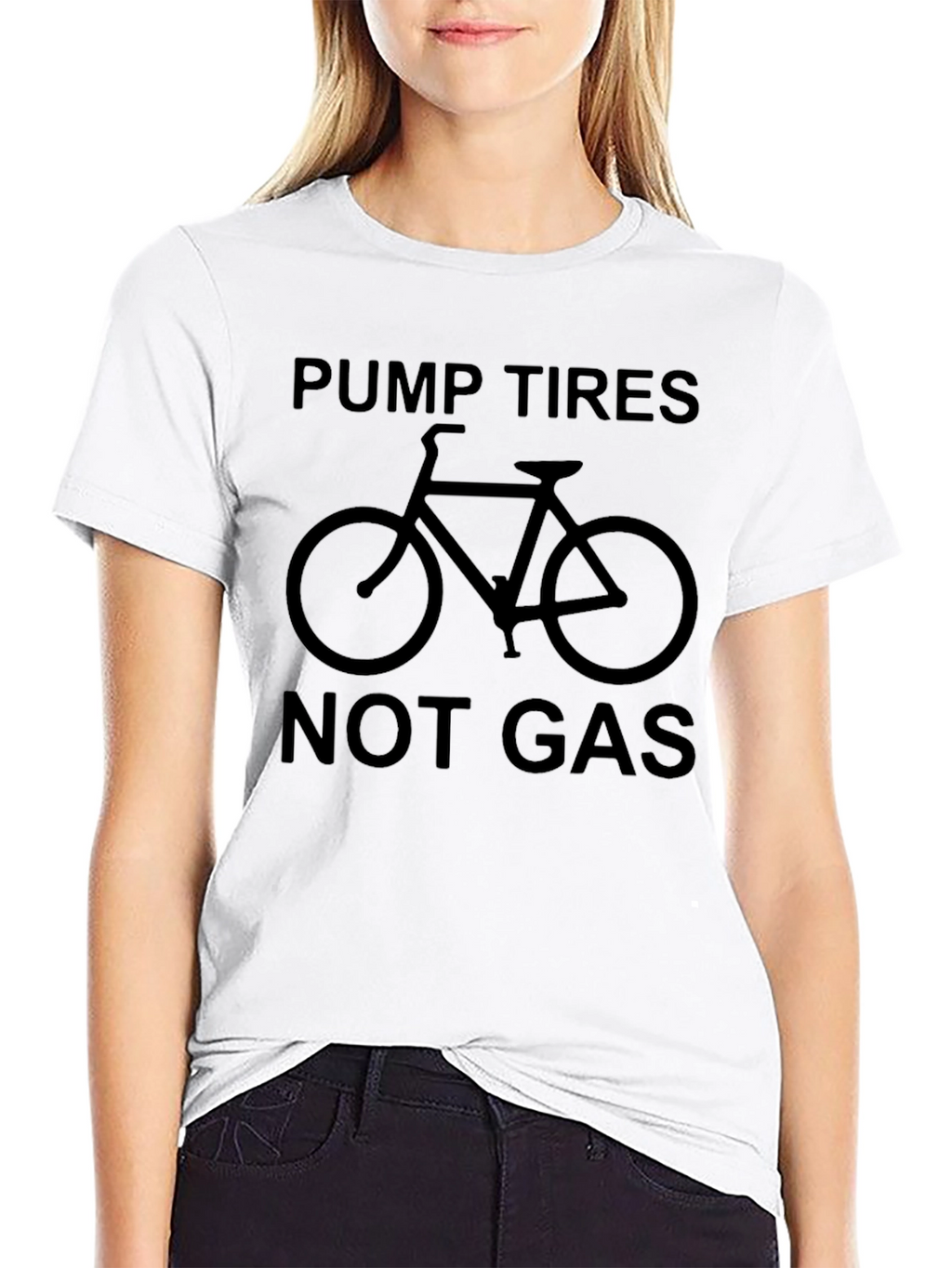 Pump Tires Not Gas Black Graphic Tee Shirt