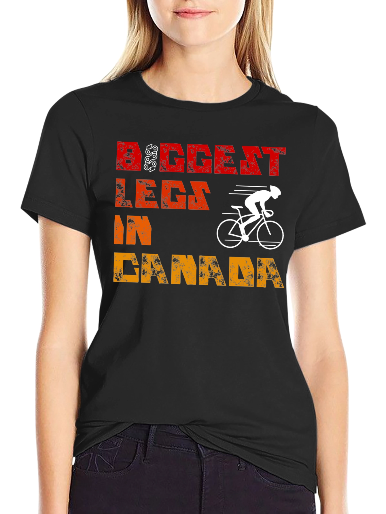 Biggest Legs in Canada T-Shirt - Cycling Humor Tee