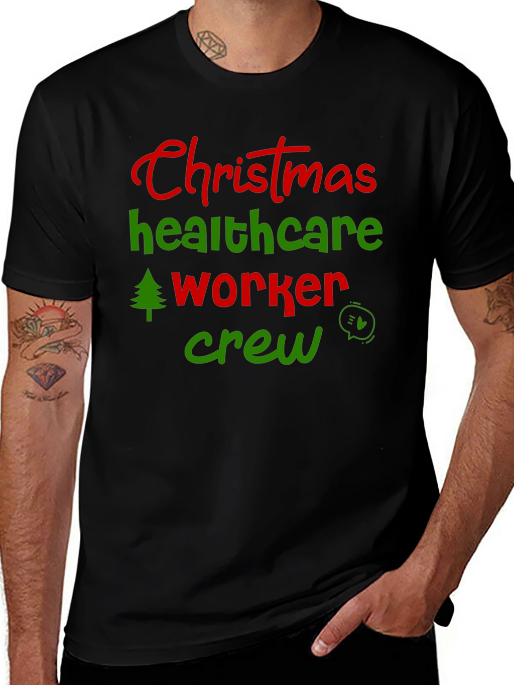 Christmas Healthcare Worker Crew T-Shirt