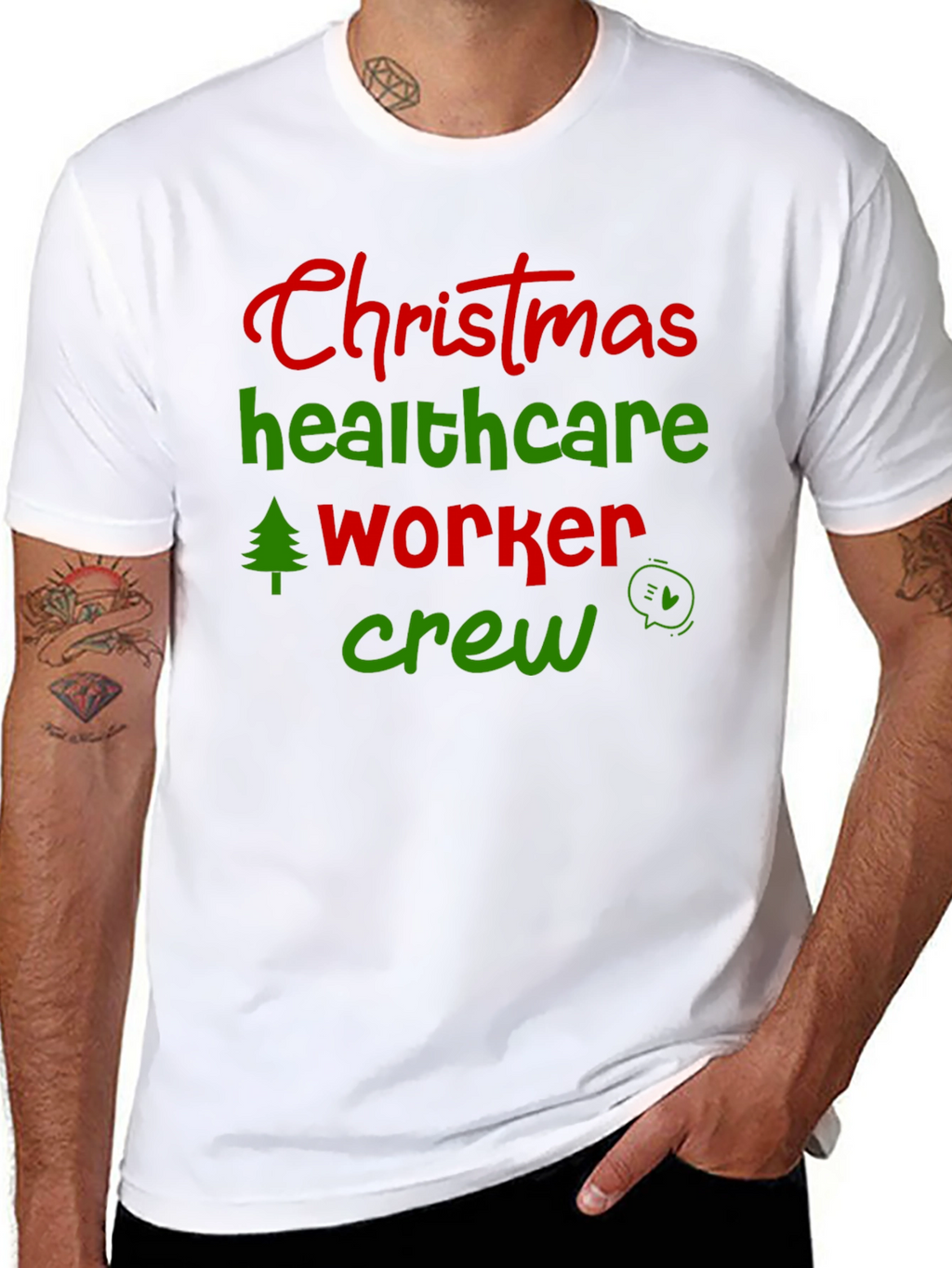 Christmas Healthcare Worker Crew T-Shirt